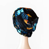 Midnight Monarch braided pull-on chemo cap